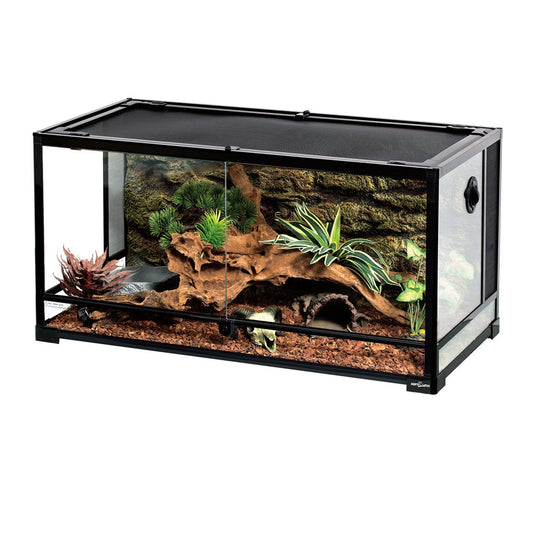 REPTI-ZOO Reptile Glass Terrarium, Double Hinge Door with Screen Ventilation Reptile 36" X 18" X 18"