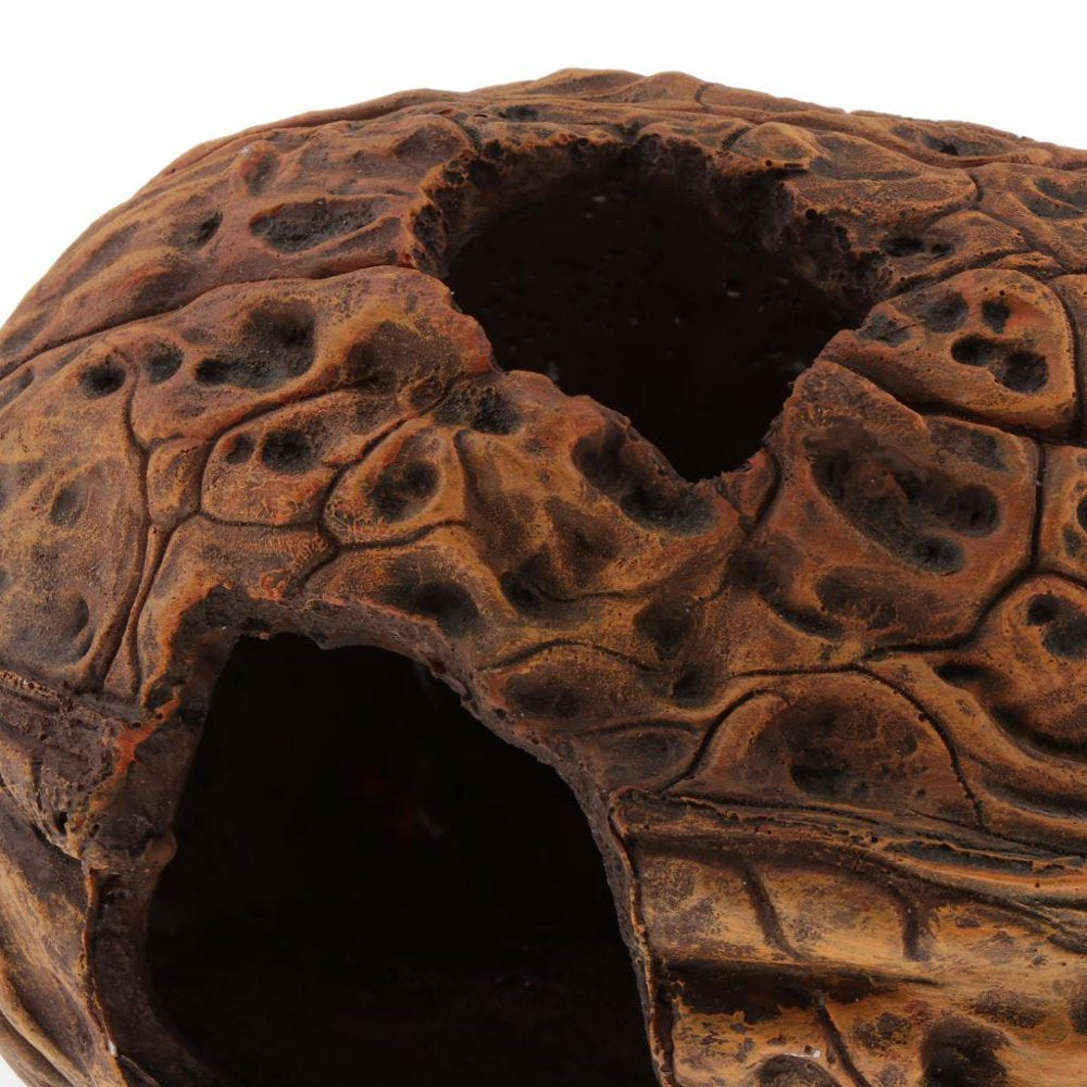 Walnut Reptile Hideaway for Amphibian Tank Resin Ornaments
