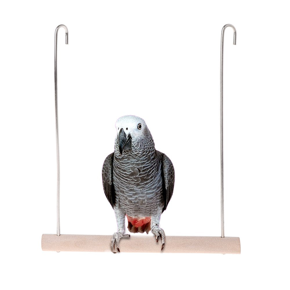 Natural Wooden Birds Perch Parrots Hanging Swing Cage Pendant Toys Stand Holder Animals & Pet Supplies > Pet Supplies > Bird Supplies > Bird Cages & Stands STAGA   