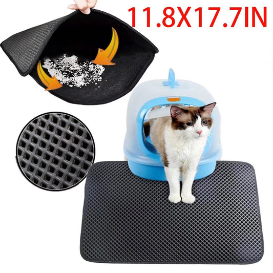 Pet Cat Litter Mat Waterproof Double Layer Kitten Litter Trapping Pet Litter Box Mat Clean Pad Products for Cats Accessories Animals & Pet Supplies > Pet Supplies > Cat Supplies > Cat Litter Box Mats Haomacro   