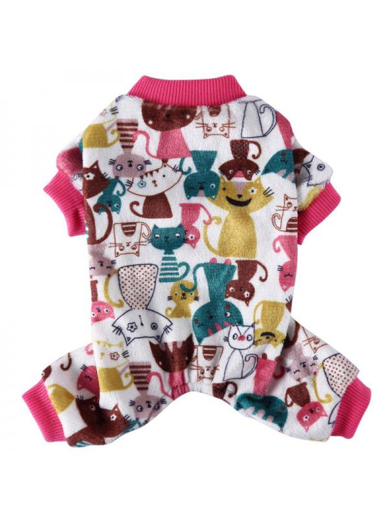 Dragonus Small Dog Fleece Soft Pajamas Jumpsuit Pet Puppy Cat Winter Clothes Warm Apparel Animals & Pet Supplies > Pet Supplies > Dog Supplies > Dog Apparel Dragonus L Multicolor 