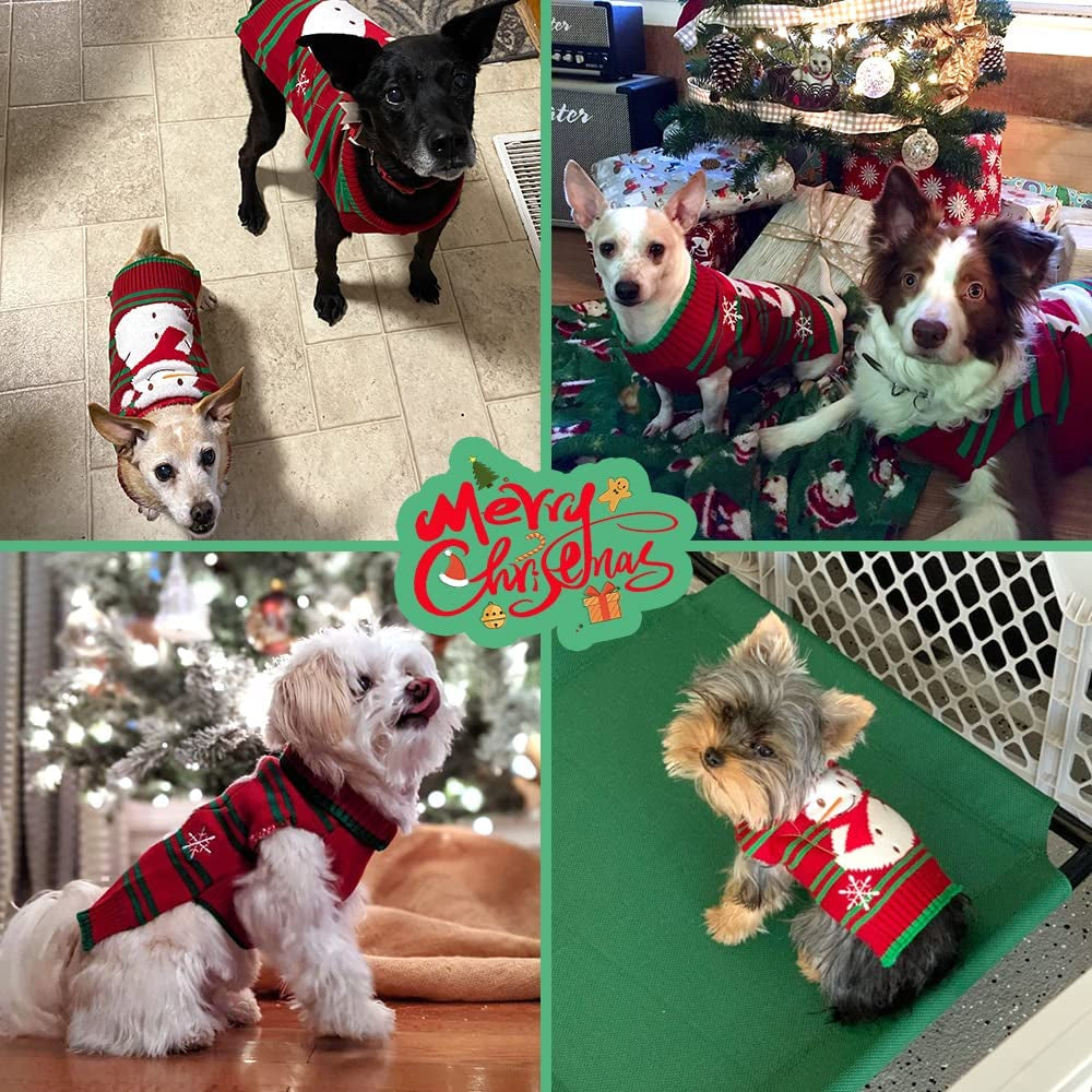 HOTUMN Dog Clothes Snow Sweaters Snowman Sweaters Xmas Dog Holiday Sweaters New Year Christmas Sweater Pet Knit Clothes for Small Medium Dog (Medium, Snowman) Animals & Pet Supplies > Pet Supplies > Dog Supplies > Dog Apparel Hotumn   