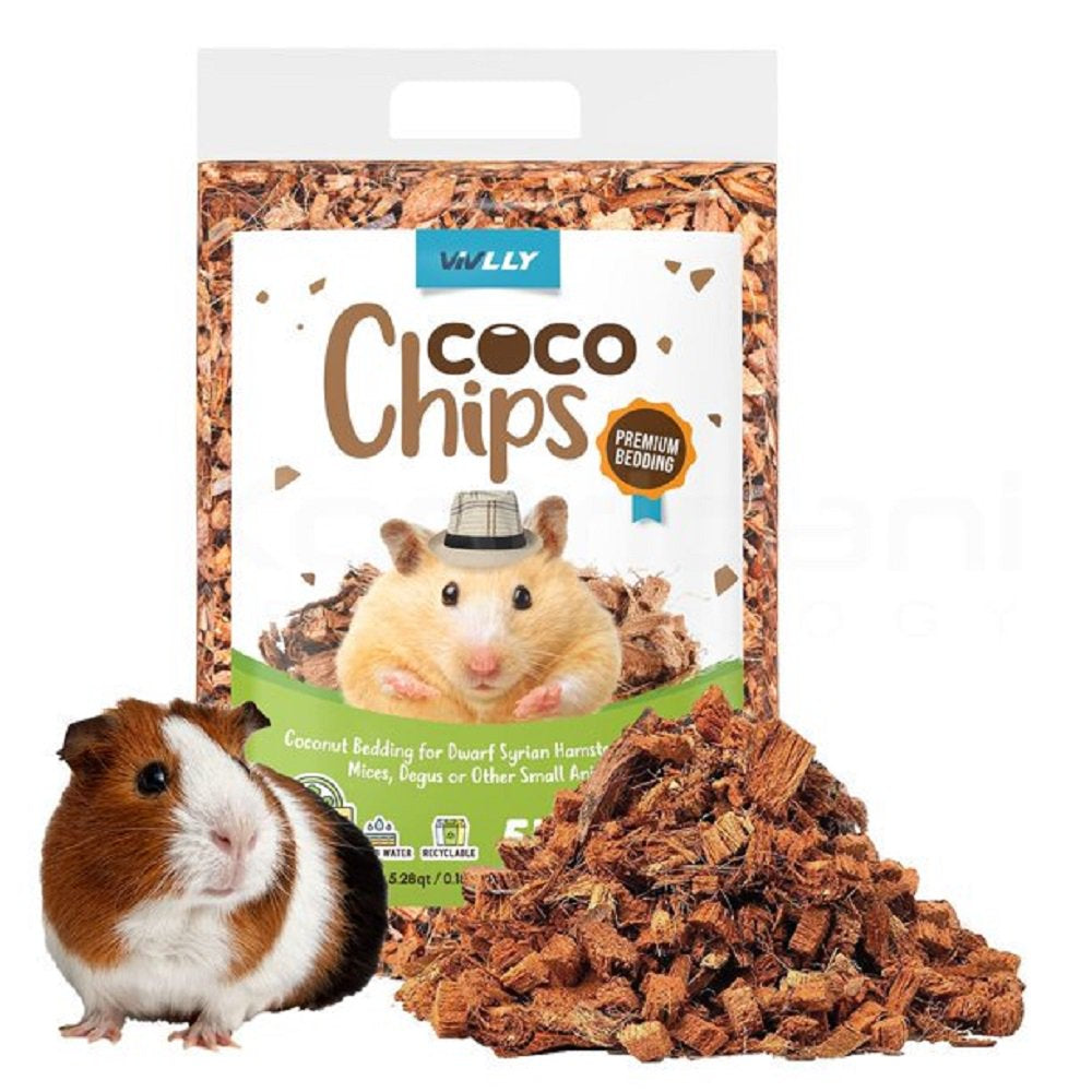 Vivlly – Coco Chips (0.47Kg/5 Liters) – Premium Coconut Bedding for Pets – Natural Litter for Dwarf Syrian Hamsters, Gerbils, Mice, Degus & Other Small Animals – Recyclable & Smell Absorbing Materials Animals & Pet Supplies > Pet Supplies > Small Animal Supplies > Small Animal Bedding Vivlly   