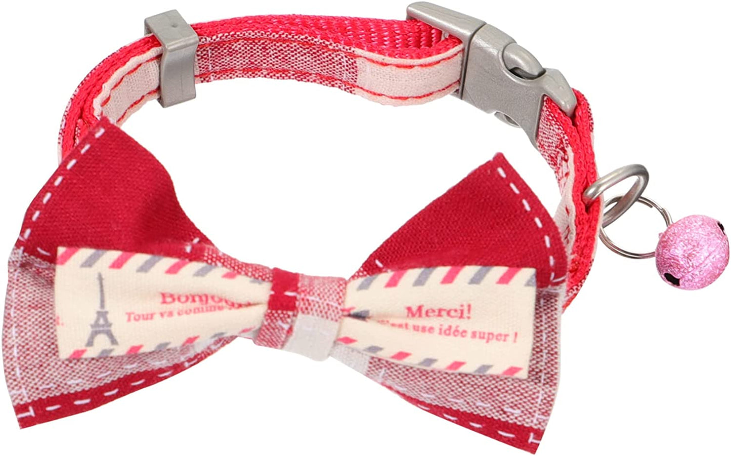 BCOATH Pet Bow Small Puppy Collar Small Cat Collar Adjustable Cat Collar Adjustable Pet Collar Bow Tie Dog Collars Delicate Kitten Collar Dog Collar Adjustable Pet Collar Red Necklace Animals & Pet Supplies > Pet Supplies > Dog Supplies > Dog Apparel BCOATH Red 4.5X13CM 