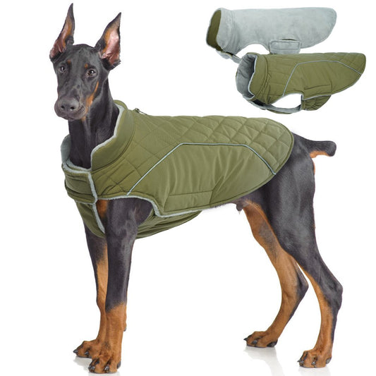 ROZKITCH Dog Winter Coat Cozy Waterproof Windproof Reversible Dog Vest Winter Coat Warm Dog Apparel Furry Collar for Cold Weather Dog Jacket Small Medium Large Dogs Animals & Pet Supplies > Pet Supplies > Dog Supplies > Dog Apparel ROZKITCH S  