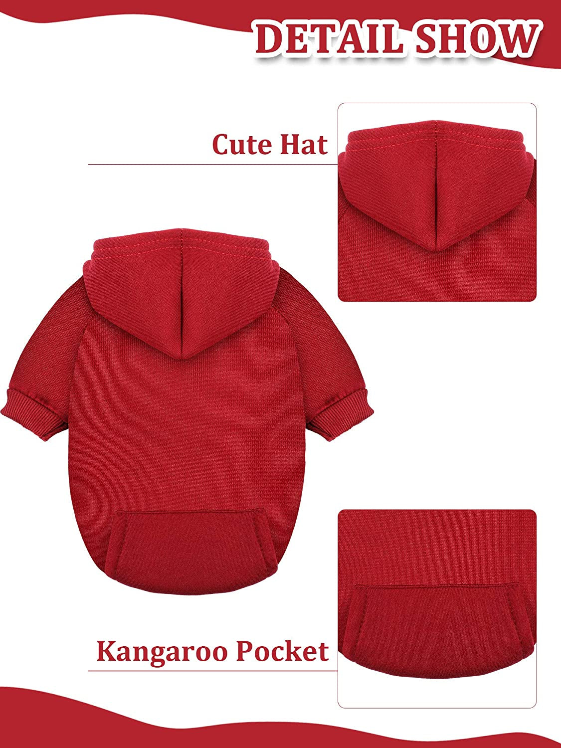 4 Pieces Small Dog Sweaters Dog Hoodie Clothes with Hat for Small Dogs Boy Chihuahua Clothes with Pocket Puppy Pet Winter Clothes Warm Hoodies Coat Sweater Shirt (M) Animals & Pet Supplies > Pet Supplies > Dog Supplies > Dog Apparel Syhood   