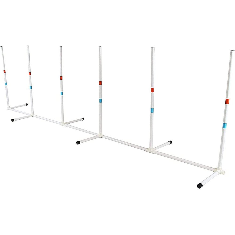 Jadayon Dog Agility Weave Poles, Fixed Set of Agility Weave Poles. Perfect for Backyard Fun and Playing with Your Dog!