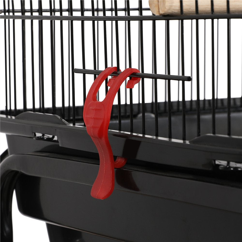 Topeakmart 41''H Open Top Metal Bird Cage with Perch Stand Black Animals & Pet Supplies > Pet Supplies > Bird Supplies > Bird Cages & Stands Topeakmart   