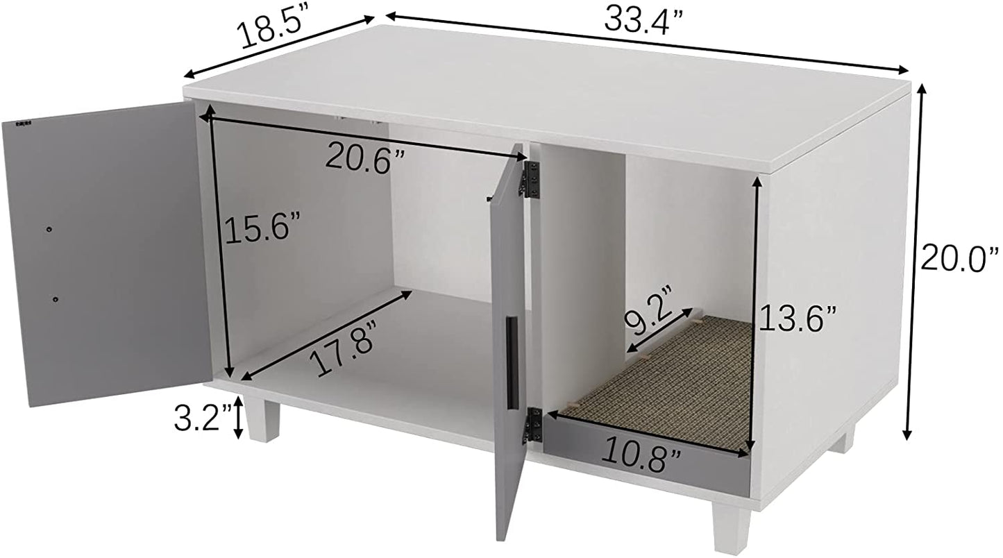 GDLF Pet Crate Cat Washroom Hidden Litter Box Enclosure as Table Nightstand with Scratch Pad,Stackable Animals & Pet Supplies > Pet Supplies > Cat Supplies > Cat Furniture GDLF   