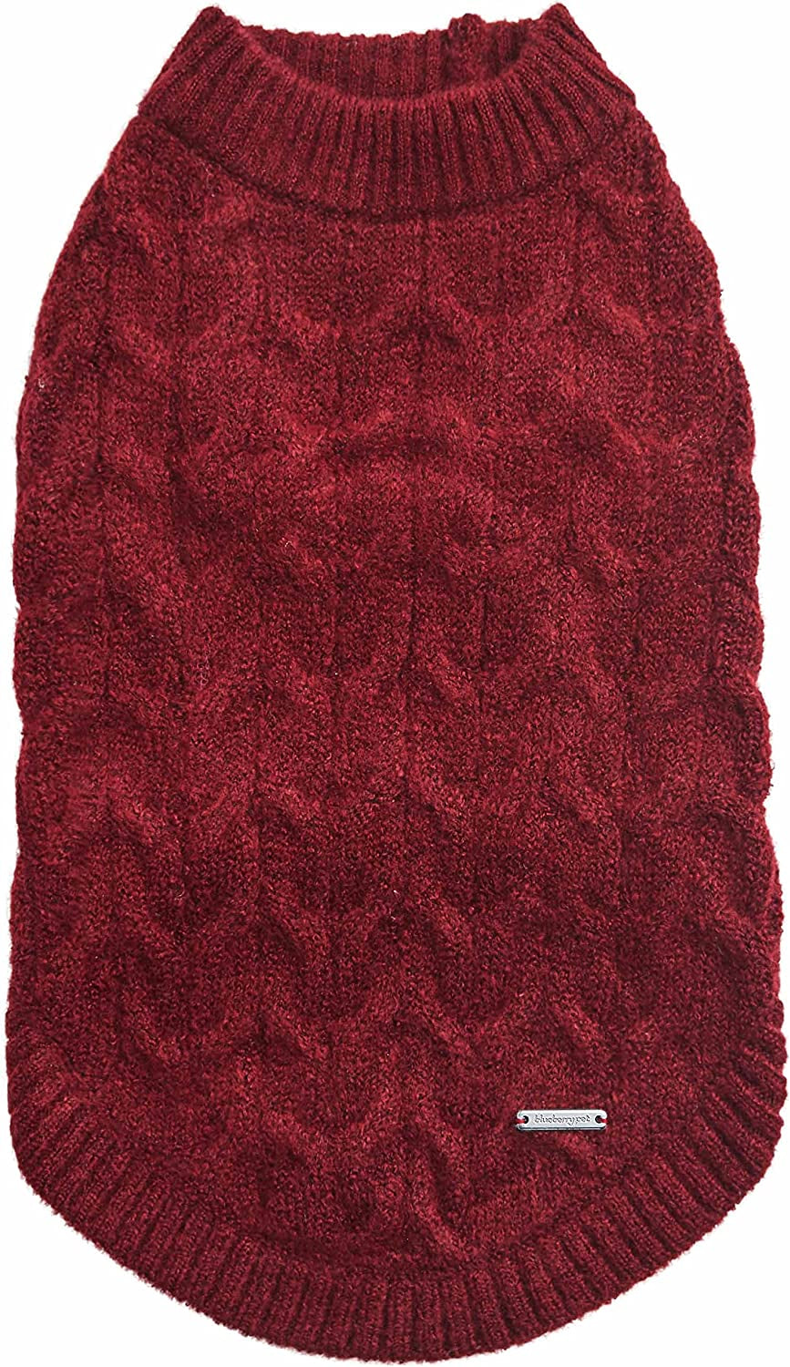 Blueberry Pet Classic Fuzzy Textured Knit Pullover Turtle-Neck Dog Sweater in Mustard Yellow, Back Length 12", Pack of 1 Clothes for Dogs Animals & Pet Supplies > Pet Supplies > Dog Supplies > Dog Apparel Blueberry Pet Burgundy Red, Crew-neck 20 inch (Pack of 1) 