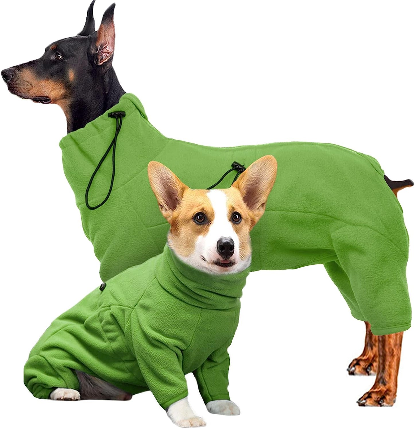 ROZKITCH Dog Winter Coat Soft Fleece Pullover Pajamas, Pet Windproof Warm Cold Weather Jacket Vest Cozy Onesie Jumpsuit Apparel Outfit Clothes for Small, Medium, Large Dogs Walking Hiking Travel Sleep Animals & Pet Supplies > Pet Supplies > Dog Supplies > Dog Apparel ROZKITCH Light Green XXX-Large 