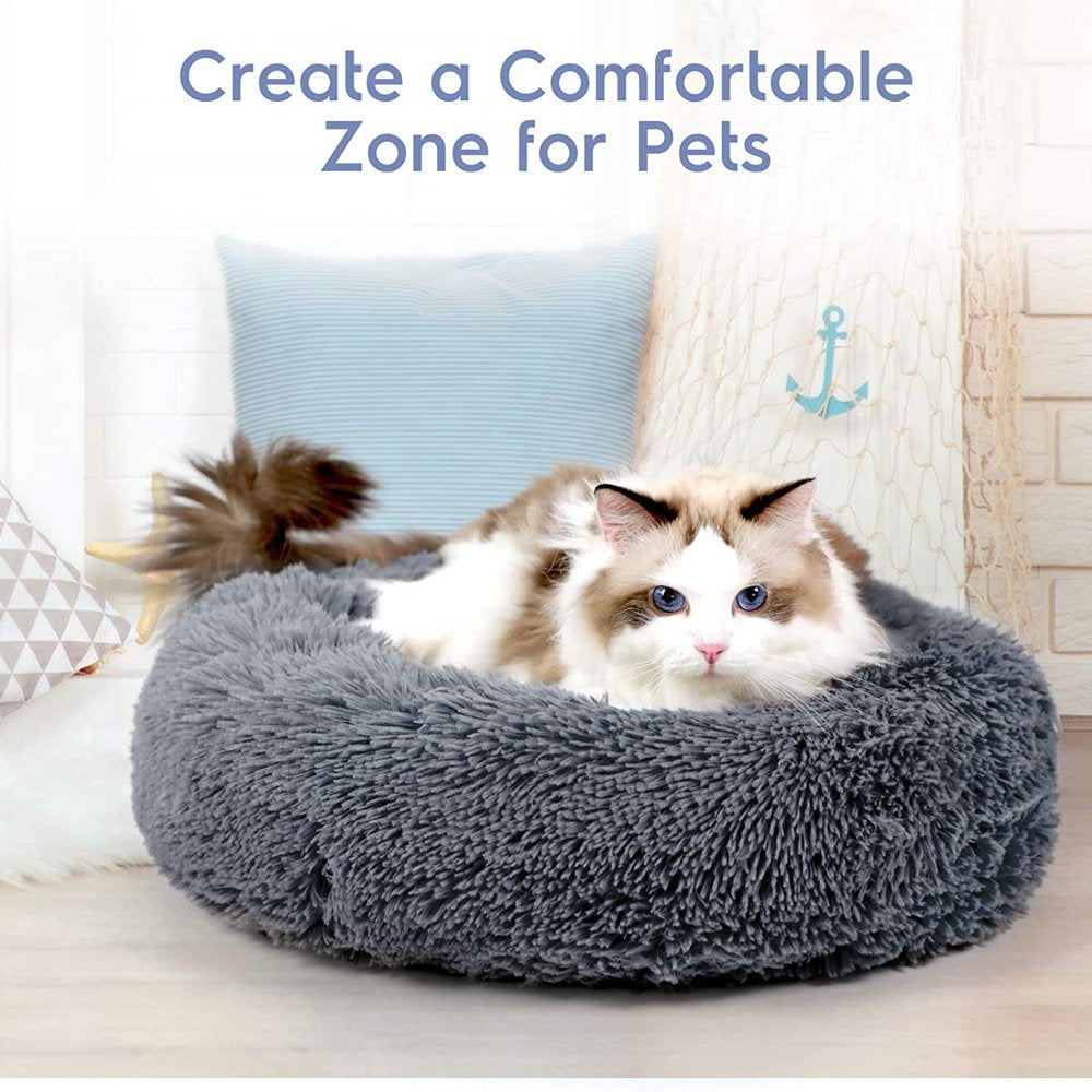 Rabbitgoo Cat Bed for Indoor Cats,Fluffy round Self Warming Calming Soft Plush Donut Cuddler Cushion Pet Bed for Small Dogs Kittens Animals & Pet Supplies > Pet Supplies > Cat Supplies > Cat Beds GLOBEGOU CO.,LTD   