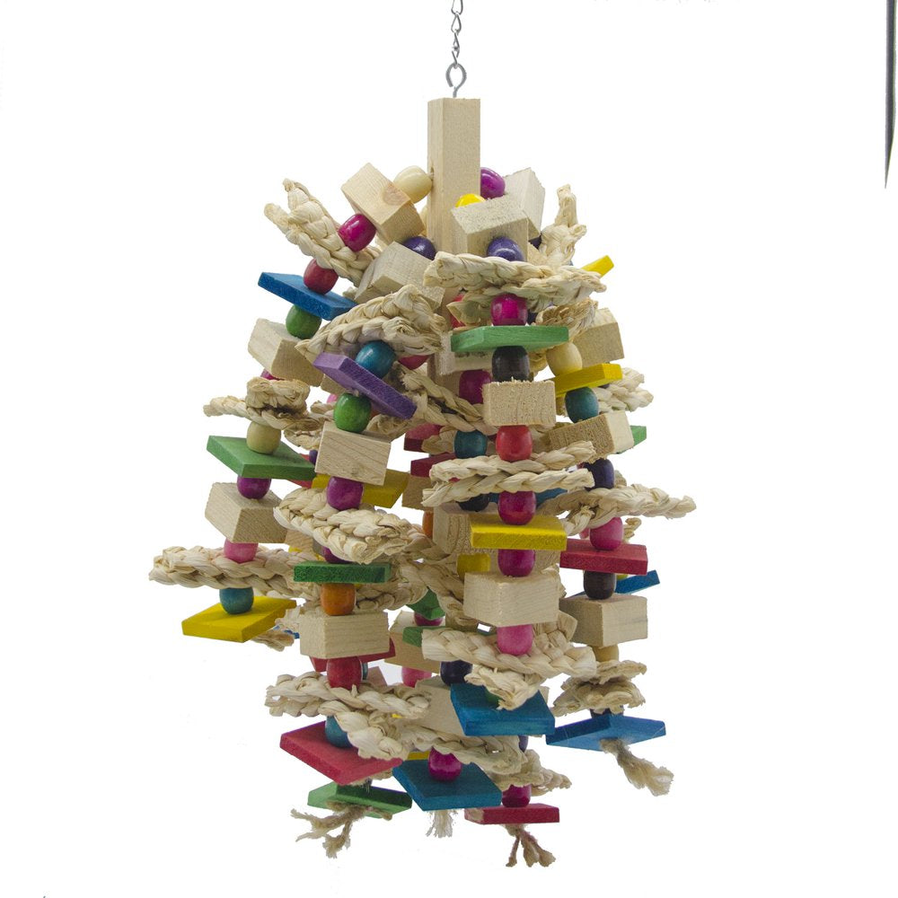 QBLEEV Large Parrot Chewing Toy - Bird Parrot Blocks Knots Tearing Toy Bird Cage Bite Toy for African Grey, Macaws Cockatoos, and a Variety of Parrots Animals & Pet Supplies > Pet Supplies > Bird Supplies > Bird Toys QBLEEV   