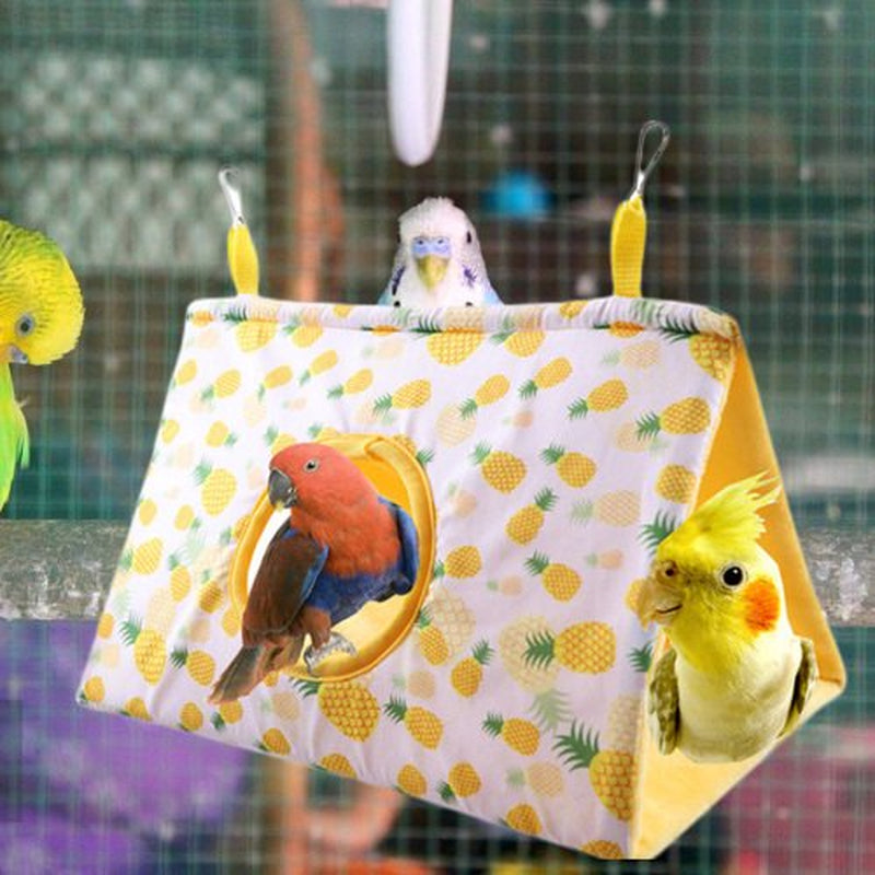 Cheers.Us Parrot Hammock Keep Warm Printed Hanging Swing Pet Bird Nest Bed House Cage Accessories,Warm, Large Space, Breathable for Parrots, Macaws, Parakeets, Cockatoos and so On