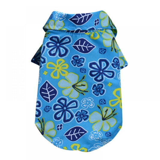 Hawaiian Dog Shirt Summer Breathable Pet Clothes Dog Sweatshirts Beach Dog Shirts for Small Medium Large Dog Cat Boy Girl Cute Dog Polo Apparel Animals & Pet Supplies > Pet Supplies > Dog Supplies > Dog Apparel Left wind M Blue 