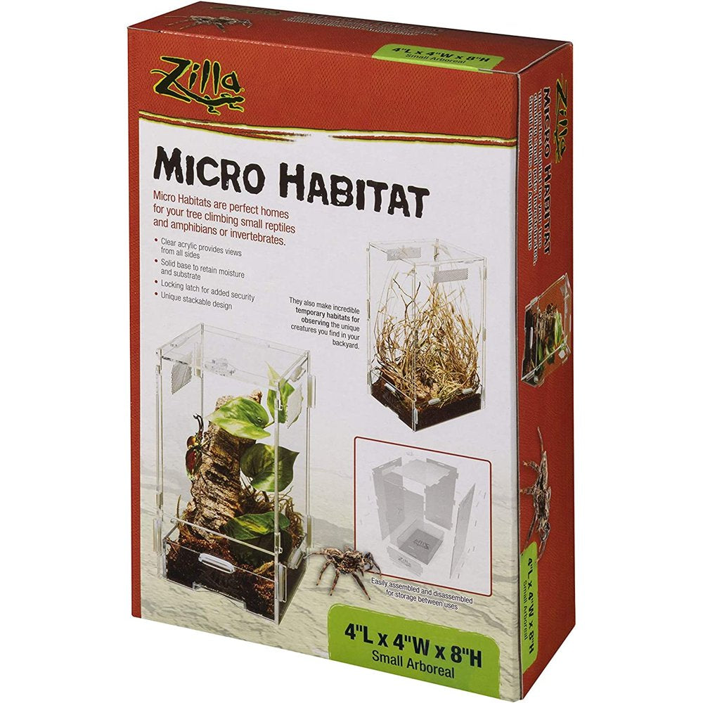 Micro Habitat Terrariums with Locking Latch, Arboreal, Large, Perfect for Small Reptiles and Amphibians or Invertebrates