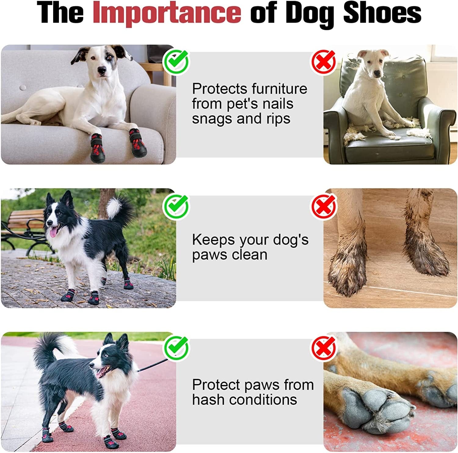 BEAUTYZOO Dog Boots Paw Protectors Shoes for Medium Large Dogs with Reflective Straps Anti-Slip Sole, Waterproof Dog Booties Outdoor 4PCS / Set Animals & Pet Supplies > Pet Supplies > Dog Supplies > Dog Apparel BEAUTYZOO   