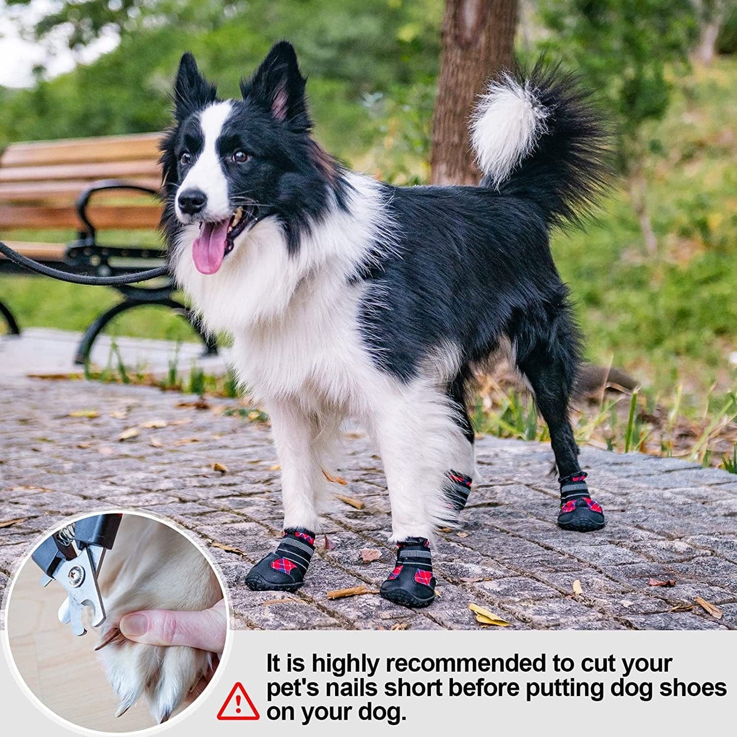 BEAUTYZOO Dog Boots Paw Protectors Shoes for Medium Large Dogs with Reflective Straps Anti-Slip Sole, Waterproof Dog Booties Outdoor 4PCS / Set Animals & Pet Supplies > Pet Supplies > Dog Supplies > Dog Apparel BEAUTYZOO   
