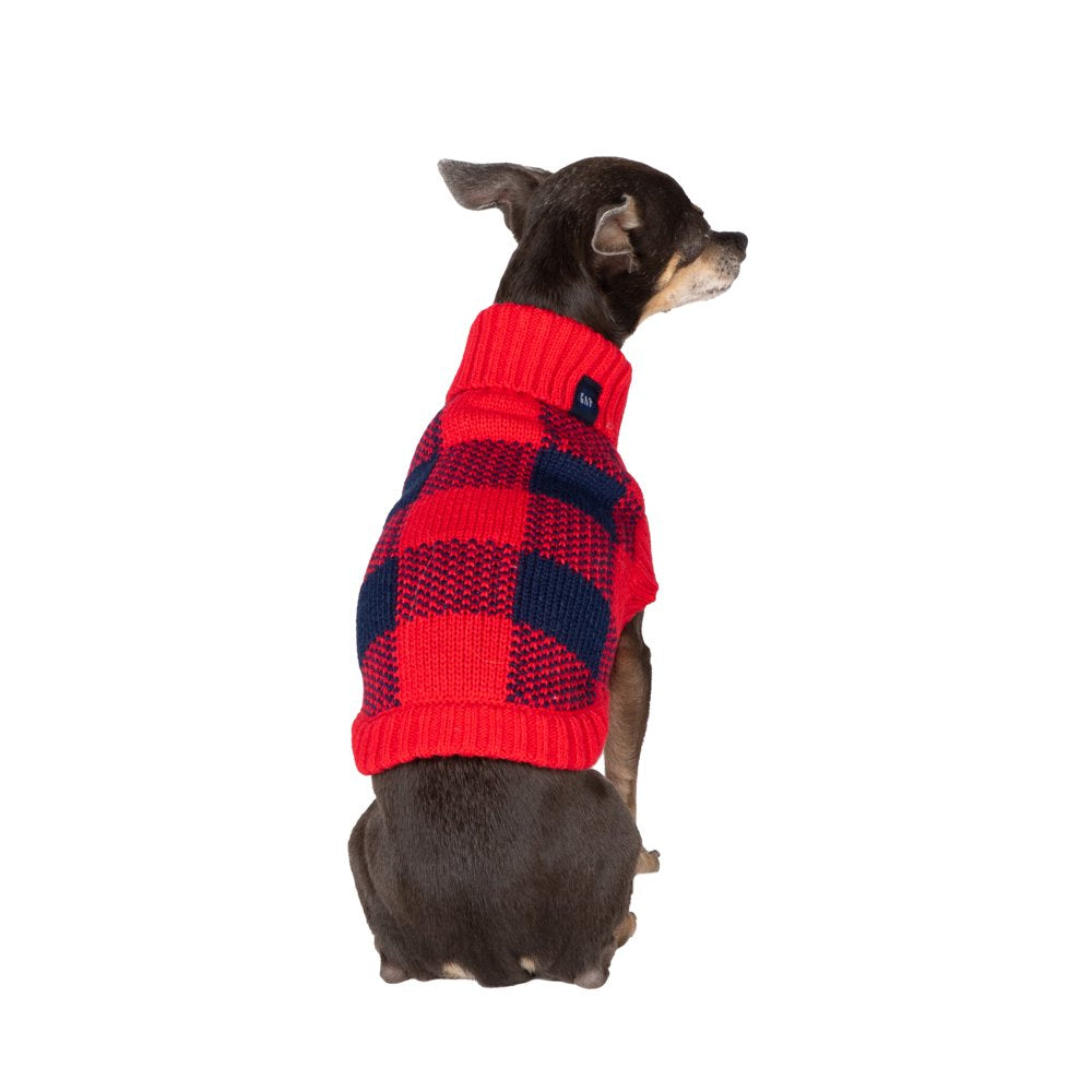 Gap Pet, Dog Clothes, Red Buffalo Plaid Pet Sweater Animals & Pet Supplies > Pet Supplies > Dog Supplies > Dog Apparel Mission Pets, Inc XS  