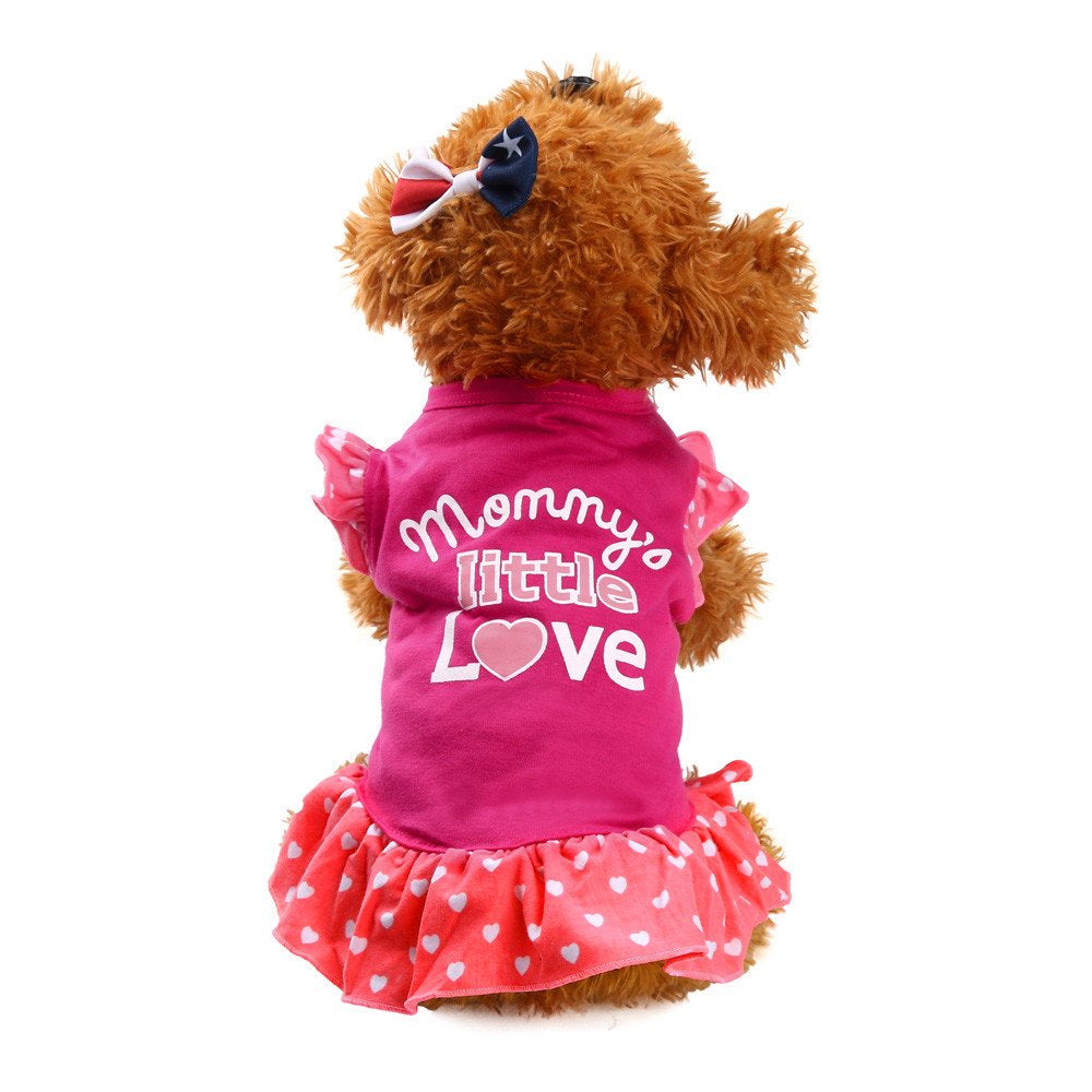 Summer Cute Pet Puppy Small Dog Cat Pet Dress Apparel Clothes Fly Sleeve Dress Animals & Pet Supplies > Pet Supplies > Dog Supplies > Dog Apparel Duobla   