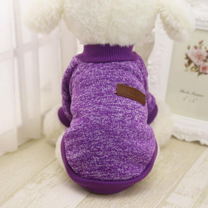 Small Dog Clothes, Dog Sweaters for Small Dogs, Cute Classic Warm Pet Sweaters for Dogs Girls Boys, Cat Sweater Dog Sweatshirt Winter Coat Apparel for Small Dog Puppy Kitten Cat Animals & Pet Supplies > Pet Supplies > Dog Supplies > Dog Apparel EleaEleanor S Purple 