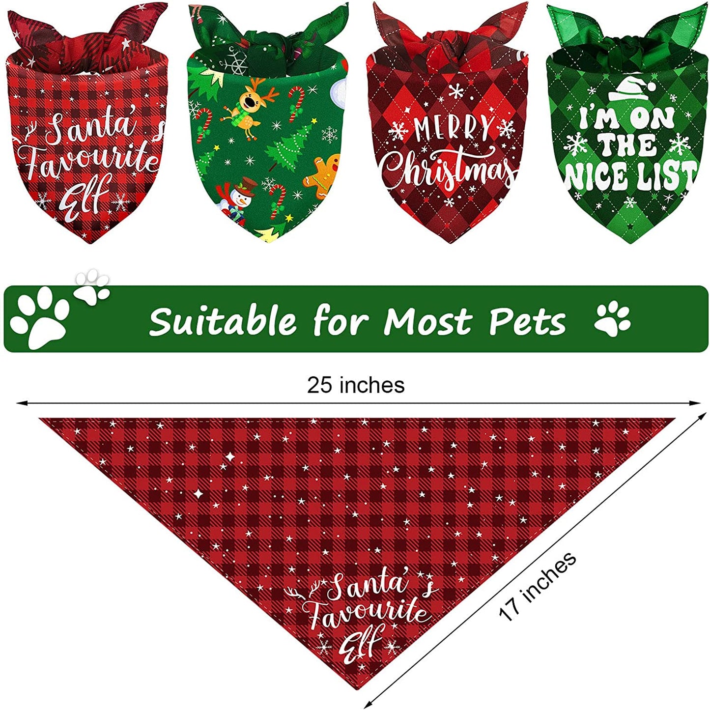 8 Pieces Christmas Dog Bandanas Classic Buffalo Plaid Dog Scarf Xmas Pet Bandanas Snowman Snowflake Pet Triangle Bib for Christmas Holiday Pets Cats Accessories Costume Supply (Cute Pattern,Medium) Animals & Pet Supplies > Pet Supplies > Dog Supplies > Dog Apparel Frienda   