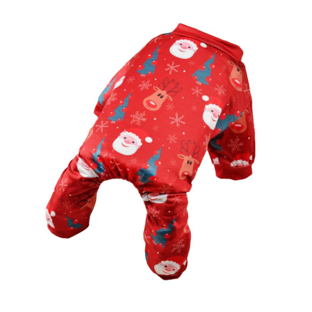 Christmas Dog Pajamas Pet Clothes Costume Xmas Apparel Jumpsuit Puppy Christmas Pajamas for Pet Holiday Decorations Animals & Pet Supplies > Pet Supplies > Dog Supplies > Dog Apparel Xinhuaya L B 