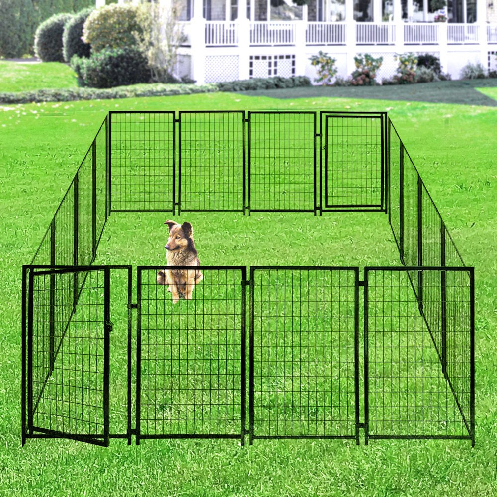 ALEKO 2DK5X5X4SQ Dog Kennel Heavy Duty Pet Playpen 10 X 10 X 4 Foot Dog Exercise Pen Cat Fence Run for Chicken Coop Hens House Animals & Pet Supplies > Pet Supplies > Dog Supplies > Dog Kennels & Runs ALEKO   