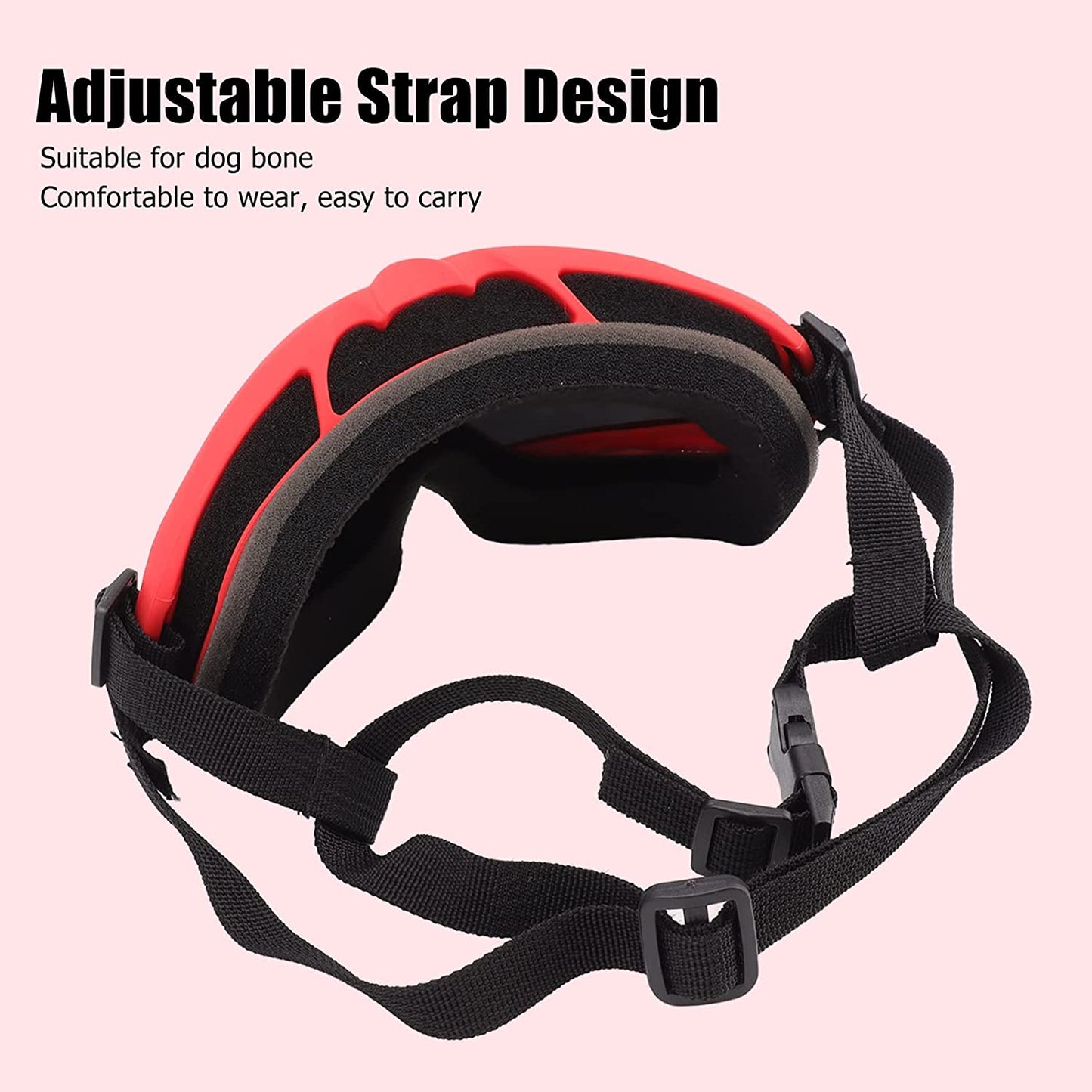 Dog Sunglasses Breathable Dog Goggles UV Protection PC Lens Windproof Dustproof for Skiing Cycling (Red Frame Red Lens) Animals & Pet Supplies > Pet Supplies > Dog Supplies > Dog Apparel Hosi   