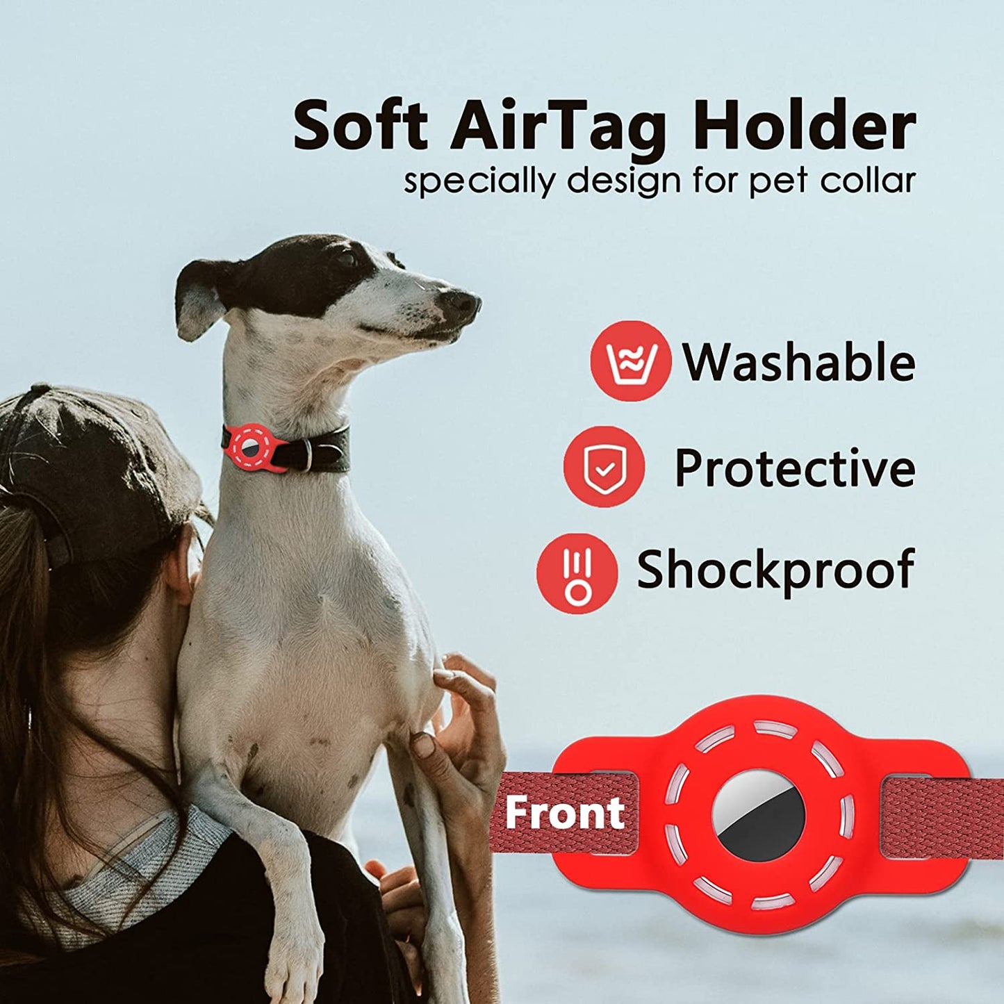 Amaessom Airtag Dog Collar Holder（4 Pack） Protective Airtag Case for Dog Collar，Anti-Lost Air Tag Case Holder Cover Compatible with Cat Dog Collars Loop ，Airtag Pet Holder 0.8-1.1 Inch Width