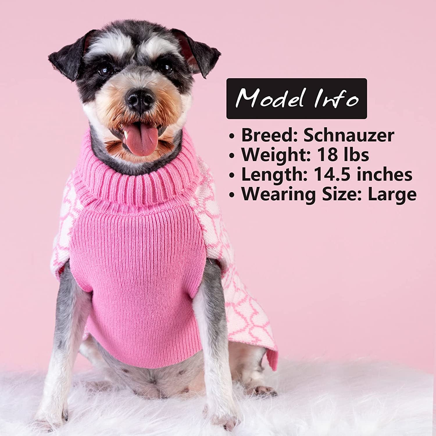 KYEESE Valentines Day Dog Sweaters Pink Heart Design Dog Sweaters with Leash Hole Pet Sweater Pet Clothes,M Animals & Pet Supplies > Pet Supplies > Dog Supplies > Dog Apparel kyeese   