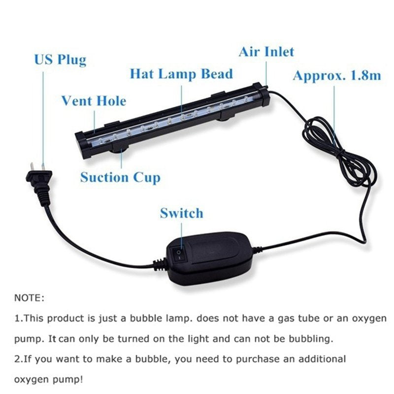 Growment 15Cm Waterproof LED Fish Tank Light Waterproof Aquarium Lights Multicolor Submersible Lamp(No Oxygen Pump)-Us Plug Animals & Pet Supplies > Pet Supplies > Fish Supplies > Aquarium Lighting 464443A3   