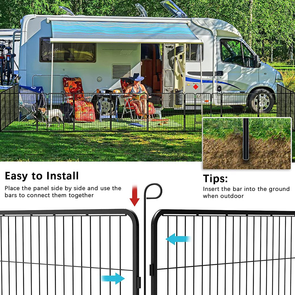 Waleaf Bold Dog Playpen for Outdoor, 16 Panels 24''/30''/40'' Height Metal Puppy Dog Fence Indoor Outdoor,Pet Exercise Pen for Rv,Camping,Yard Animals & Pet Supplies > Pet Supplies > Dog Supplies > Dog Kennels & Runs Vitesse   