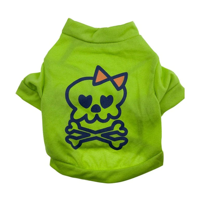 Bellaven Halloween Dog Shirt Puppy Pet T-Shirt Halloween Ghost Pet Costume Cute Pumpkin Dog Clothes for Small Dogs Cats Pet Apparel Halloween Party Cosplay Animals & Pet Supplies > Pet Supplies > Cat Supplies > Cat Apparel Bellaven S Green 