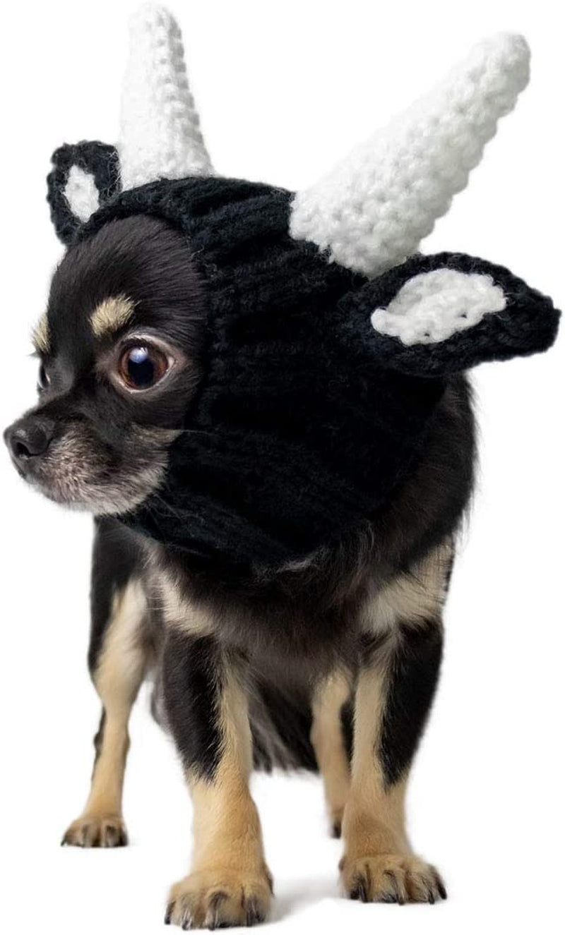 Zoo Snoods Bull Dog Costume, Large - Warm No Flap Ear Wrap Hood for Pets, Dog Outfit with Horns for Winters, Halloween, Christmas & New Year, Soft Yarn Ear Covers Animals & Pet Supplies > Pet Supplies > Dog Supplies > Dog Apparel Zoo Snoods   