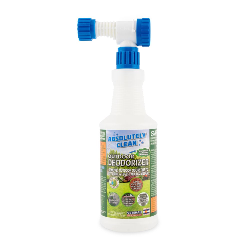 Amazing Outdoor Deodorizer - Natural Enzyme Formula - Just Spray & Walk Away - Grass, Astroturf, Dog Runs, Patios, Decks, Fences & More - Prevents Lawn Yellowing - USA Made - Vet Approved