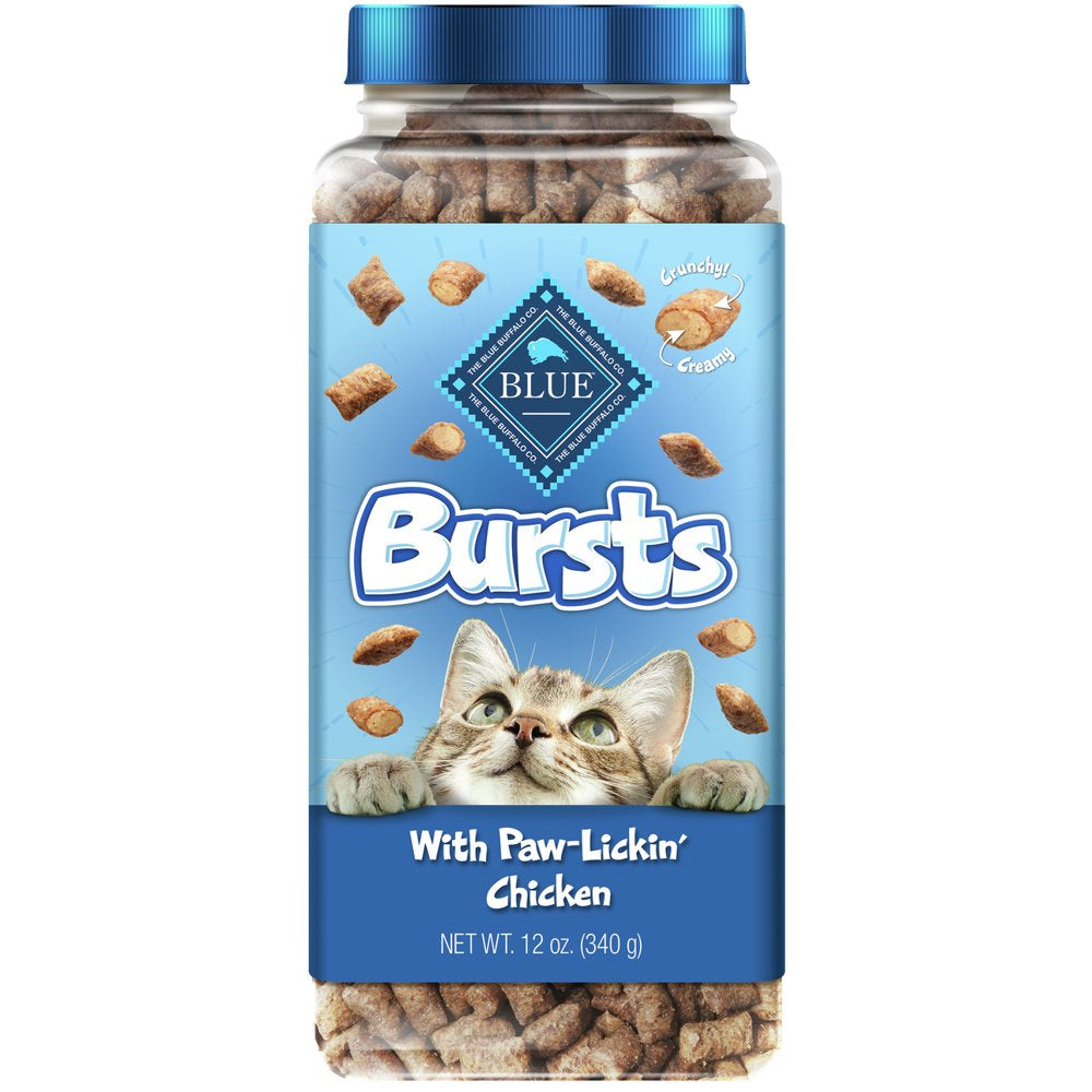 Blue Buffalo Bursts Chicken Flavor Crunchy Treats for Cats, Whole Grain, 12 Oz. Tub Animals & Pet Supplies > Pet Supplies > Cat Supplies > Cat Treats Blue Buffalo   