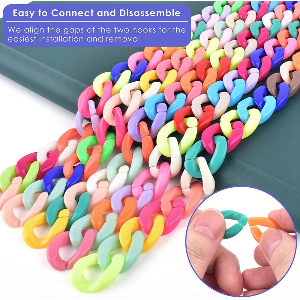 Kreigaven 300Pcs Plastic Chain Links Birds, Mix Color Rainbow DIY C-Cl –  KOL PET