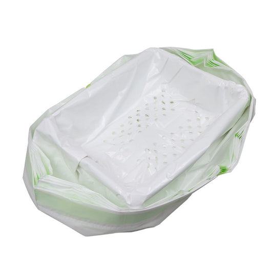 HEVIRGO 7Pcs/Set Cat Litter Bag Durable Filtered Storage Bag Pet Cleaning Supplies for Indoor Blue Plastic