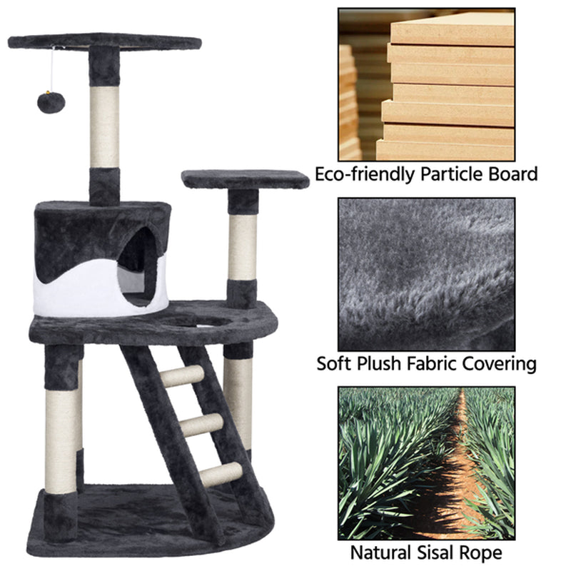 Smilemart 48" Cat Tree with Condo and Scratching Post Tower, Dark Gray Animals & Pet Supplies > Pet Supplies > Cat Supplies > Cat Furniture SmileMart   