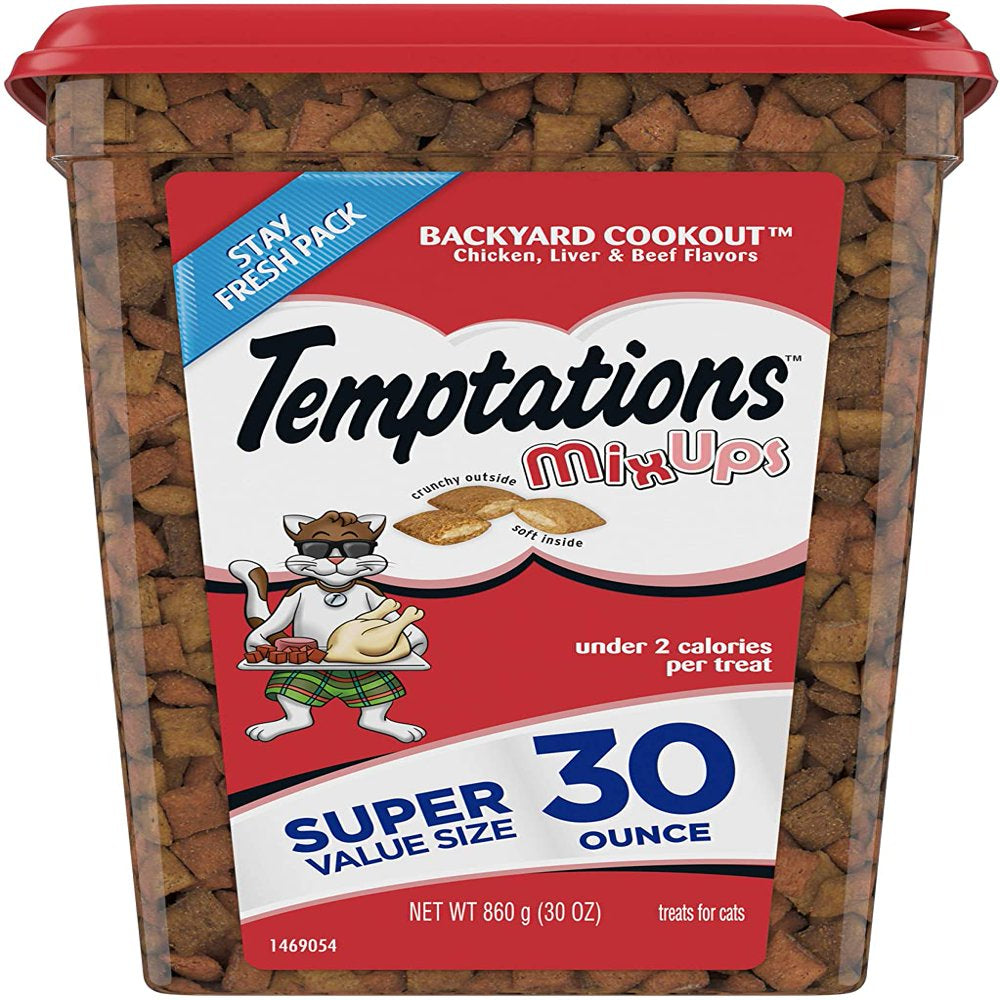 Temptations Mixups Crunchy and Soft Cat Treats. Chicken, Liver, Beef Flavor. 30 Oz.