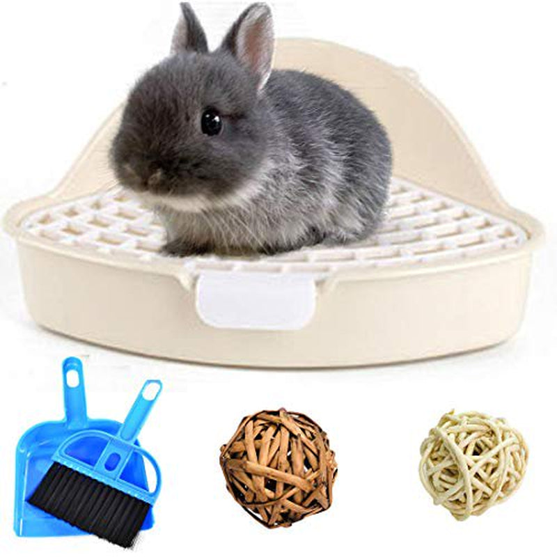 Hamiledyi Bunny Litter Pet Toilet Potty Trainer Corner Pan Bedding Box for Small Animal Guinea Pig Ferret Hamster Dwarf Rabbit(White) Animals & Pet Supplies > Pet Supplies > Small Animal Supplies > Small Animal Bedding Hamiledyi   