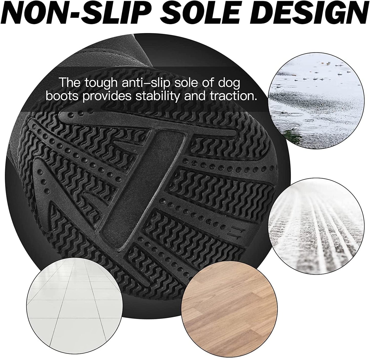 BINGPET Dog Boots for Large Dogs - Waterproof Non-Slip Dog Shoes with Reflective and Adjustable Straps - Ourdoor Dog Paw Protectors in Winter Animals & Pet Supplies > Pet Supplies > Dog Supplies > Dog Apparel BINGPET   