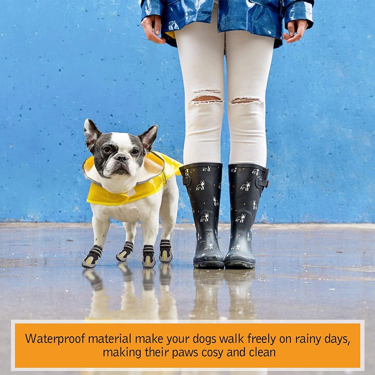 BINGPET Dog Boots -Waterproof Non-Slip Winter Dog Shoes Outdoor Paw Protector with Adjustable Reflective Straps and Rubber Soles Dog Boots for Small to Large Dogs Animals & Pet Supplies > Pet Supplies > Dog Supplies > Dog Apparel BINGPET   