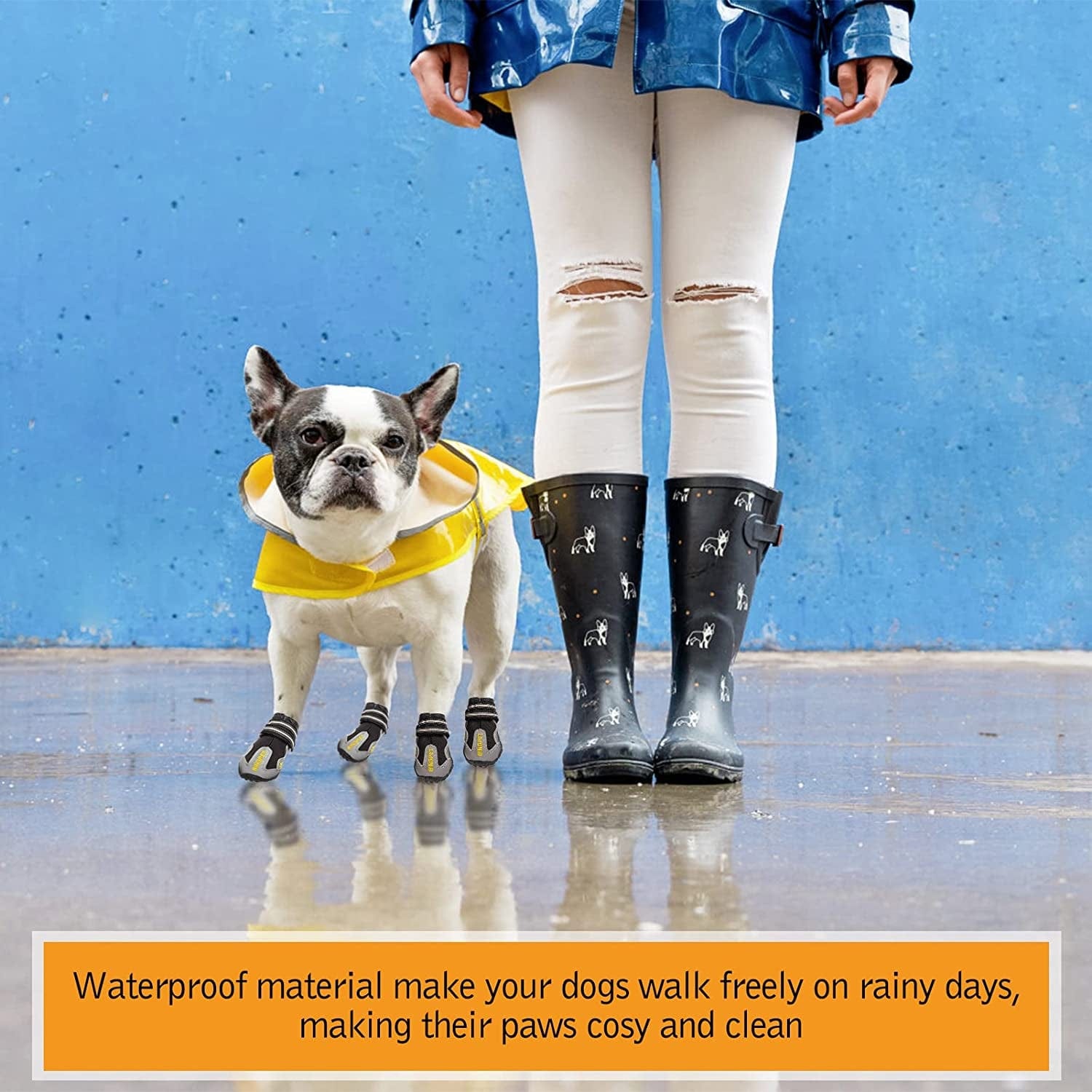 BINGPET Dog Boots -Waterproof Non-Slip Winter Dog Shoes Outdoor Paw Protector with Adjustable Reflective Straps and Rubber Soles Dog Boots for Small to Large Dogs Animals & Pet Supplies > Pet Supplies > Dog Supplies > Dog Apparel BINGPET   