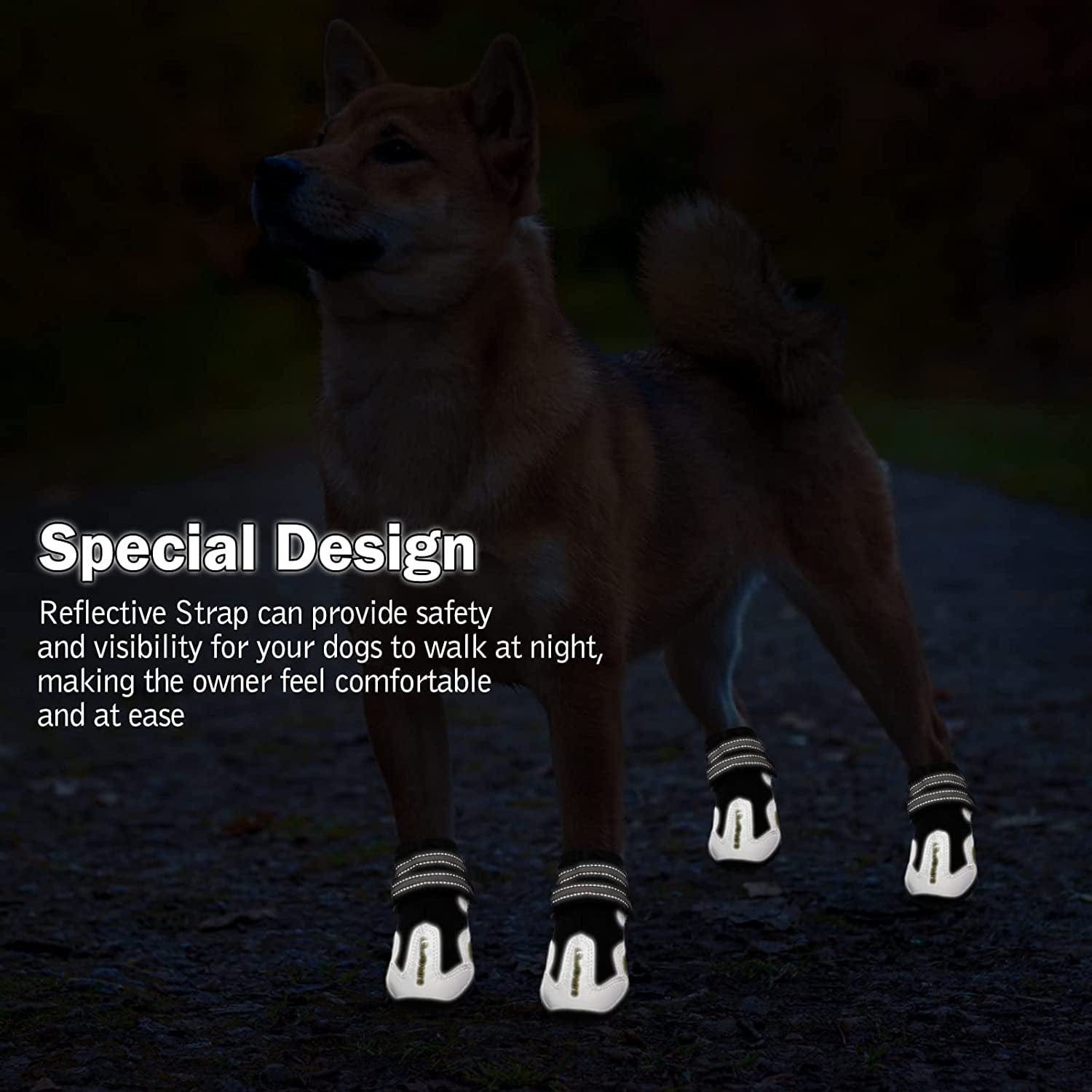 BINGPET Dog Boots -Waterproof Non-Slip Winter Dog Shoes Outdoor Paw Protector with Adjustable Reflective Straps and Rubber Soles Dog Boots for Small to Large Dogs Animals & Pet Supplies > Pet Supplies > Dog Supplies > Dog Apparel BINGPET   