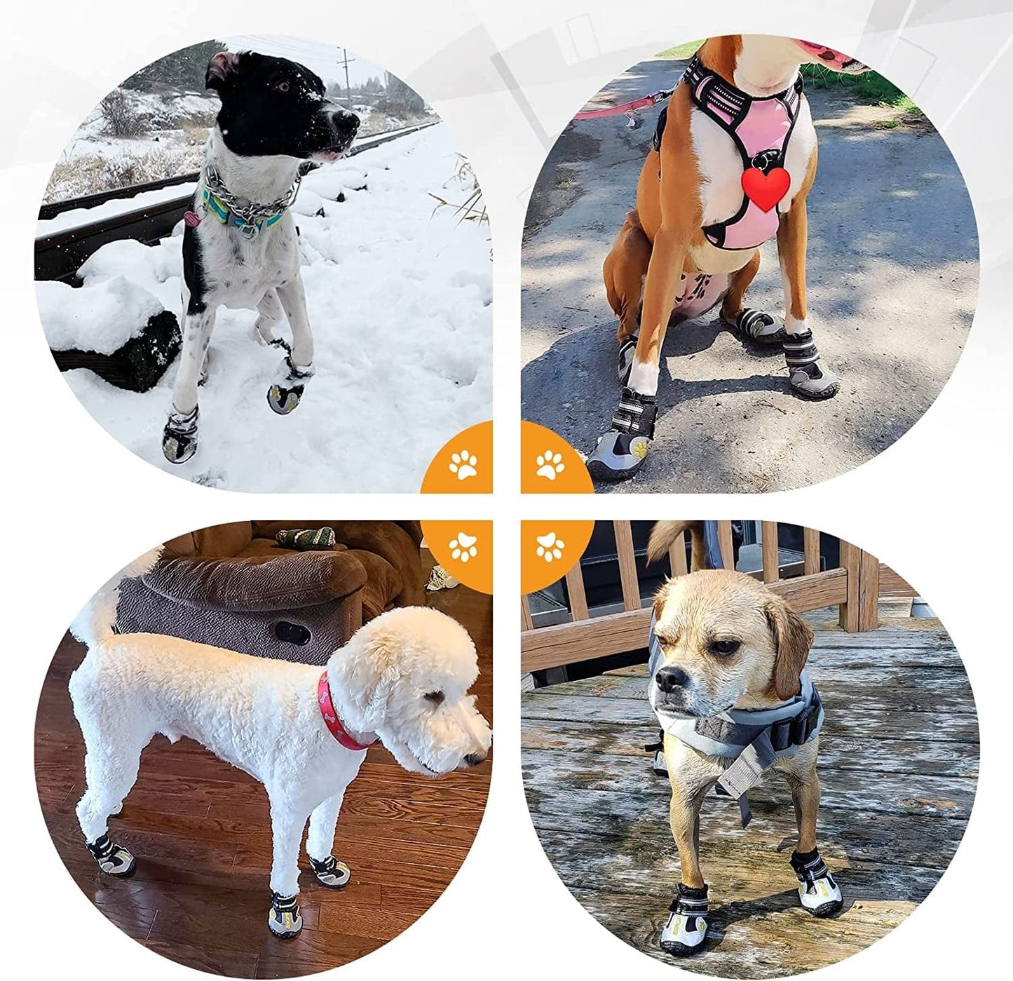 BINGPET Dog Boots -Waterproof Non-Slip Winter Dog Shoes Outdoor Paw Protector with Adjustable Reflective Straps and Rubber Soles Dog Boots for Small to Large Dogs Animals & Pet Supplies > Pet Supplies > Dog Supplies > Dog Apparel BINGPET   