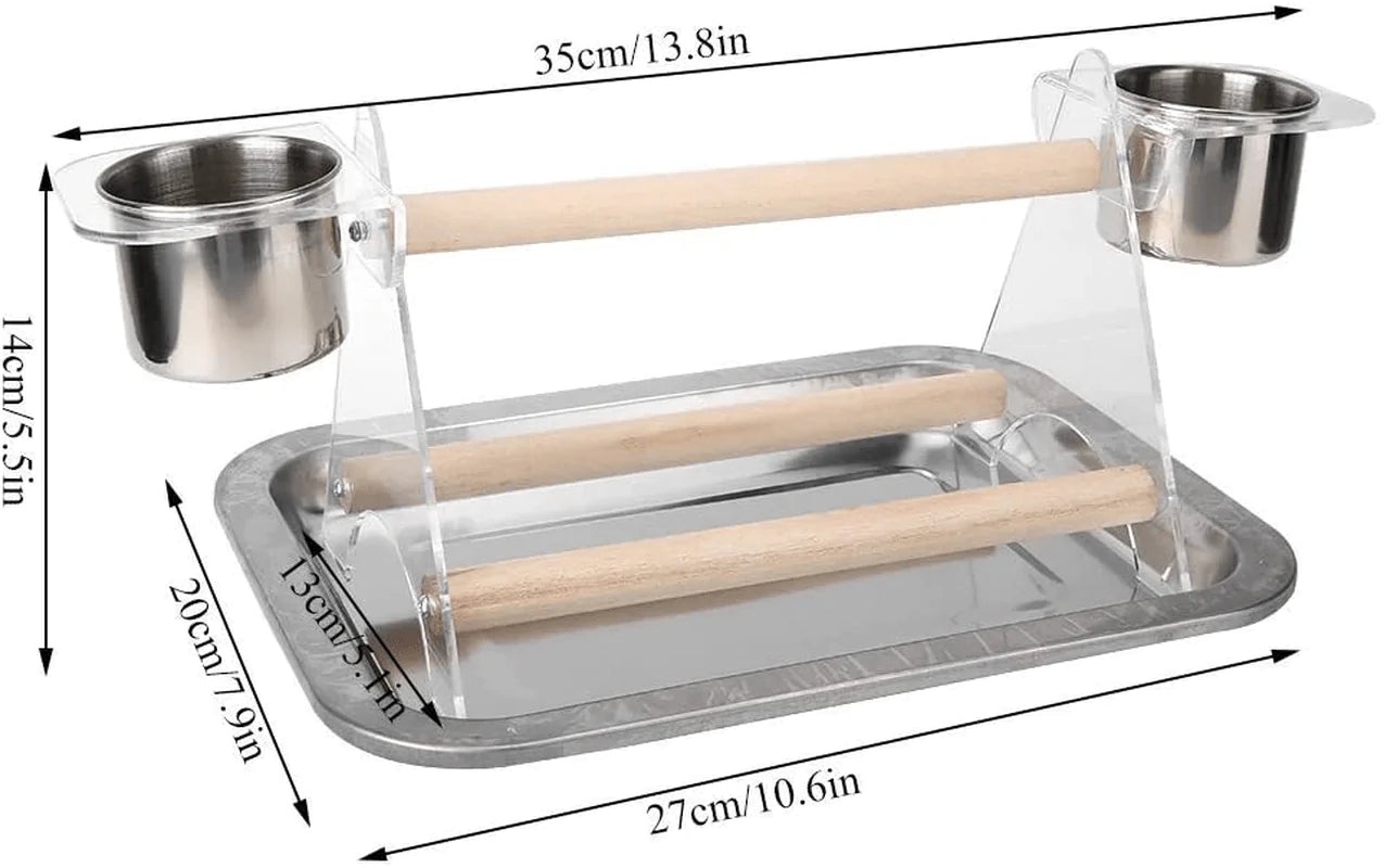 Bird Cage Stand Portable Stable Metal Wooden Parrot Perch Training Playstand Playgound Play Gym for Concures Parakeets Lovebirds Cockatiels Animals & Pet Supplies > Pet Supplies > Bird Supplies > Bird Gyms & Playstands Pssopp   