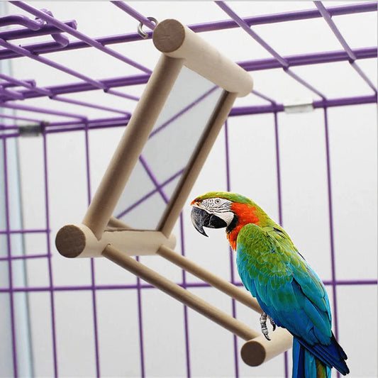 Bird Mirror Bird Swing, Parrot Cage Toys,Swing Hanging Play with Mirror for Macaw African Greys Parakeet Cockatoo Cockatiel Conure Lovebirds Canaries by Old Tjikko，1 PC (3.7X3.5 X3.5Inch) Animals & Pet Supplies > Pet Supplies > Bird Supplies > Bird Cage Accessories Old Tjikko 3.7 x3.5x3.5 inch  
