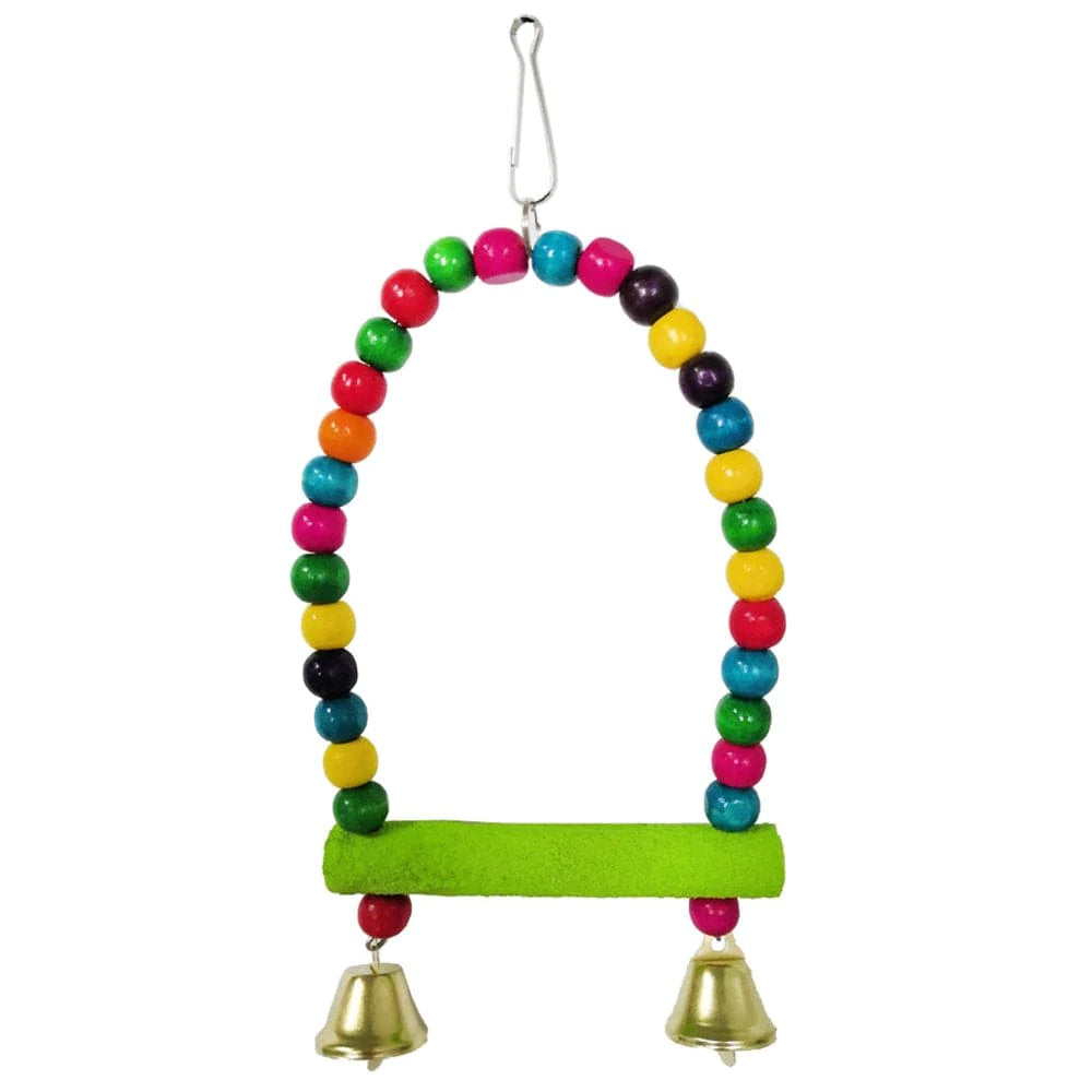 Bird Parrot Swing Toy Cage Ladder Perch Chew Toy Hanging Bell Beaks Grinding for Small Budgie Animals & Pet Supplies > Pet Supplies > Bird Supplies > Bird Ladders & Perches CHANCELAND   